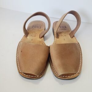 PONS Avarca Tan Leather Sandals Size 6